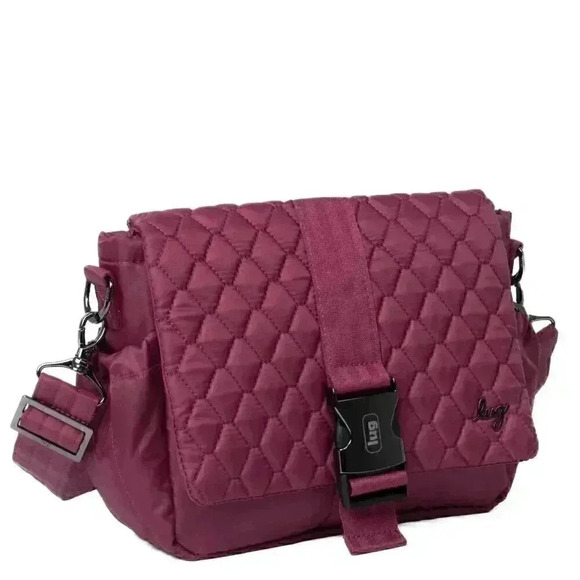 Lug Handbags - LUG 'Harness' Crossbody / Shoulder Bag - Raspberry